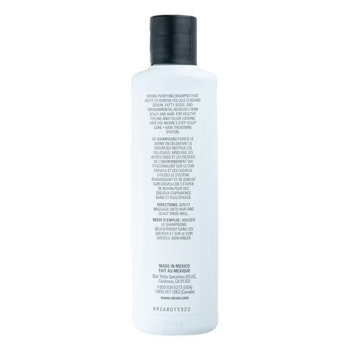 Nioxin System 2 Shampoo – Hair Thickening for Natural Thinning Hair with Niacinamide & Biotin (10.1 oz)