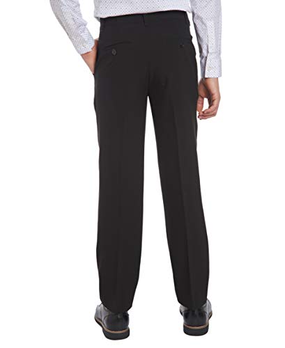 Calvin Klein Boys' Dress Trousers – Black Flat-Front, Straight Leg with Pockets (Size 14)