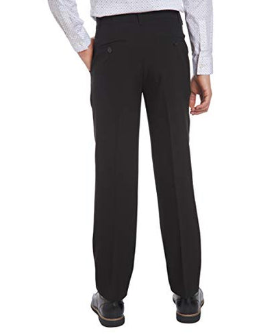 Calvin Klein Boys' Dress Trousers – Black Flat-Front, Straight Leg with Pockets (Size 14)