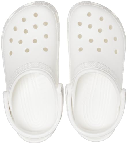 Crocs Unisex-Adult Classic Clogs, White, 5 Men/7 Women