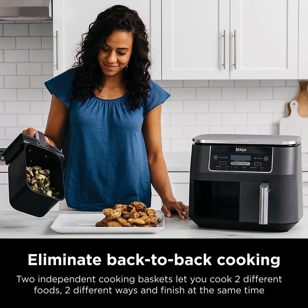 Ninja DualZone 8-Quart 6-in-1 Air Fryer – Smart Two-Basket Cooking