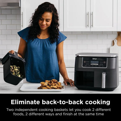 Ninja DualZone 8-Quart 6-in-1 Air Fryer – Smart Two-Basket Cooking