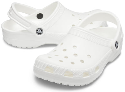 Crocs Unisex-Adult Classic Clogs, White, 5 Men/7 Women