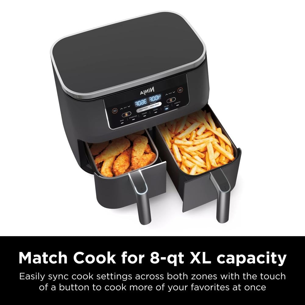 Ninja DualZone 8-Quart 6-in-1 Air Fryer – Smart Two-Basket Cooking