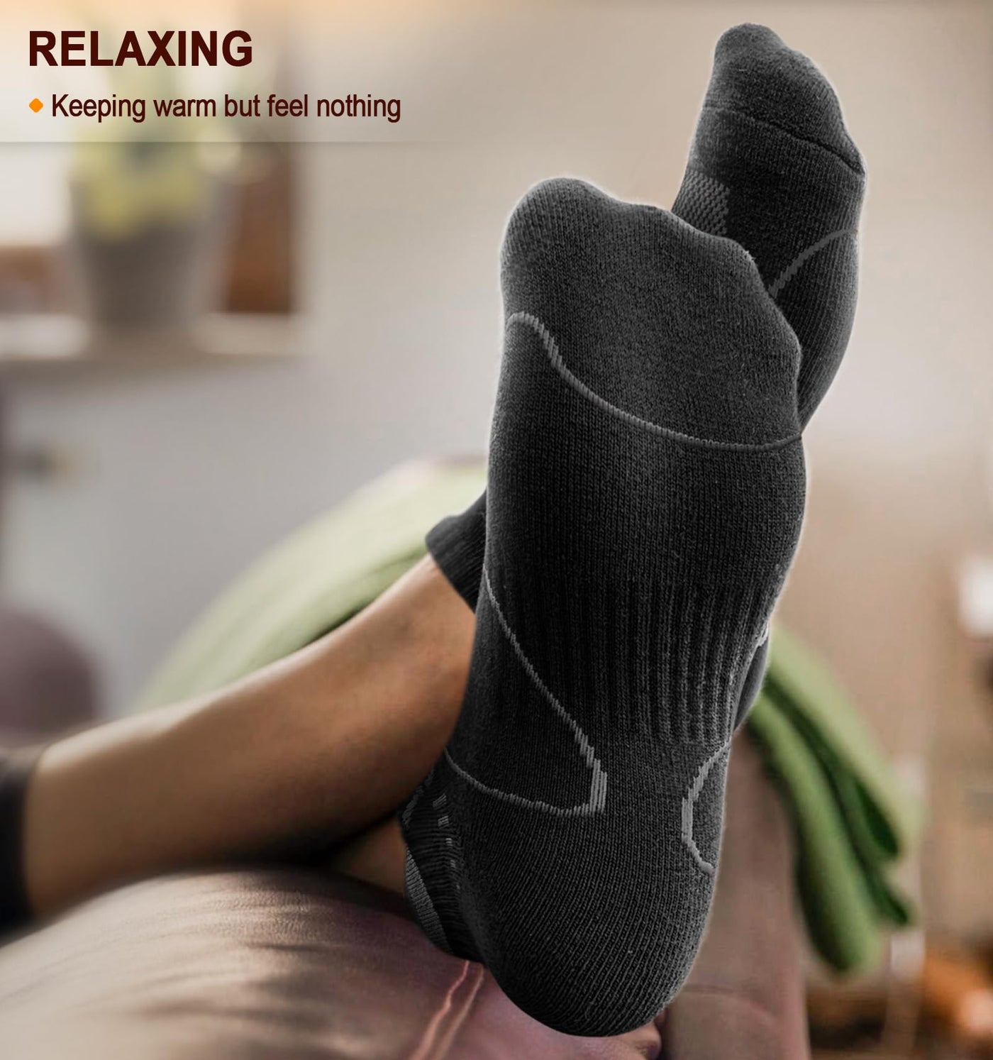 KEMISANT Men’s Running Socks – Cushioned Ankle Compression (6 Pairs, Size 10–12)