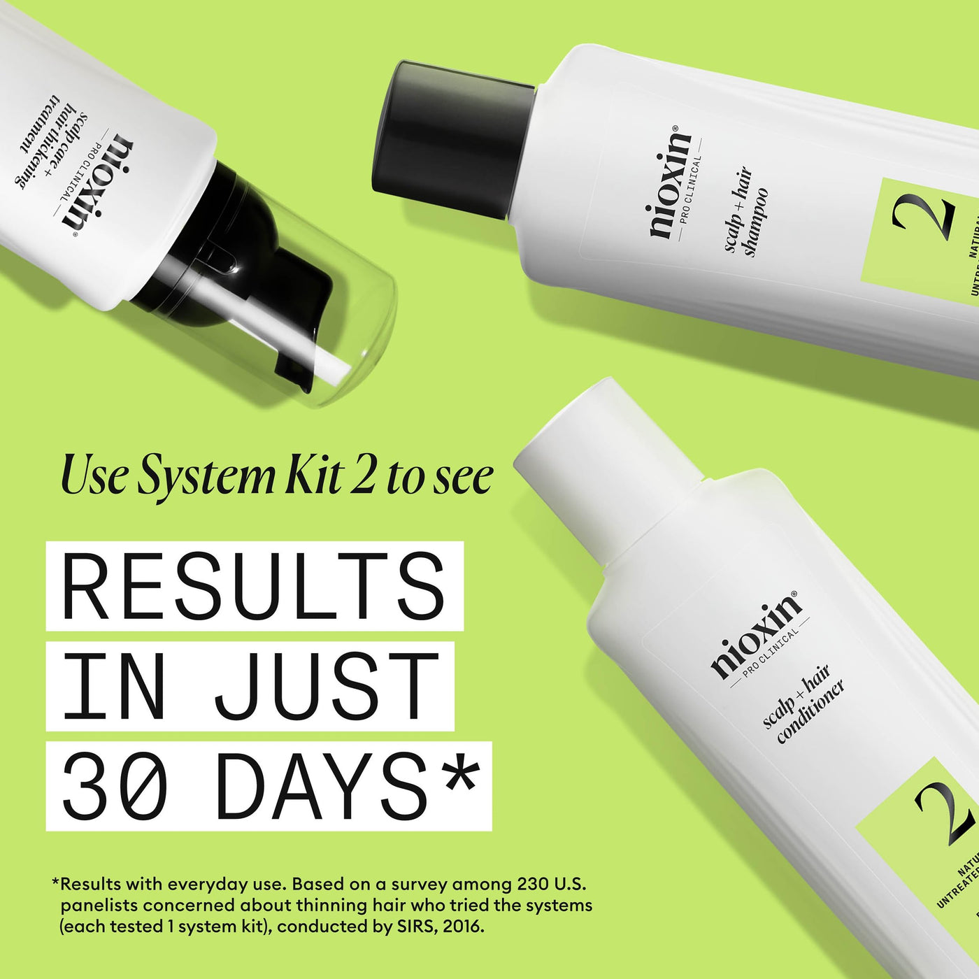 Nioxin System 2 Shampoo – Hair Thickening for Natural Thinning Hair with Niacinamide & Biotin (10.1 oz)