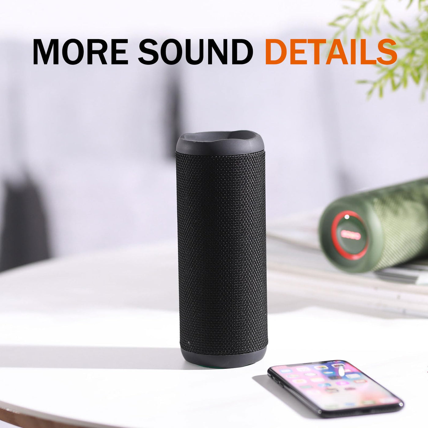 Wireless Bluetooth Speaker – IPX7 Waterproof, 25W BassBoom Sound, TWS Pairing & 16H Playtime (Black)
