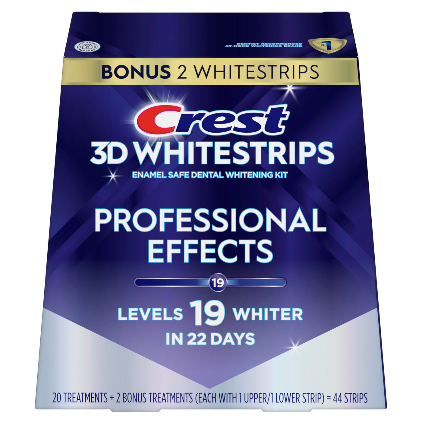Crest 3D Whitestrips – Professional Teeth Whitening Kit (44 Strips, 22 Treatments)