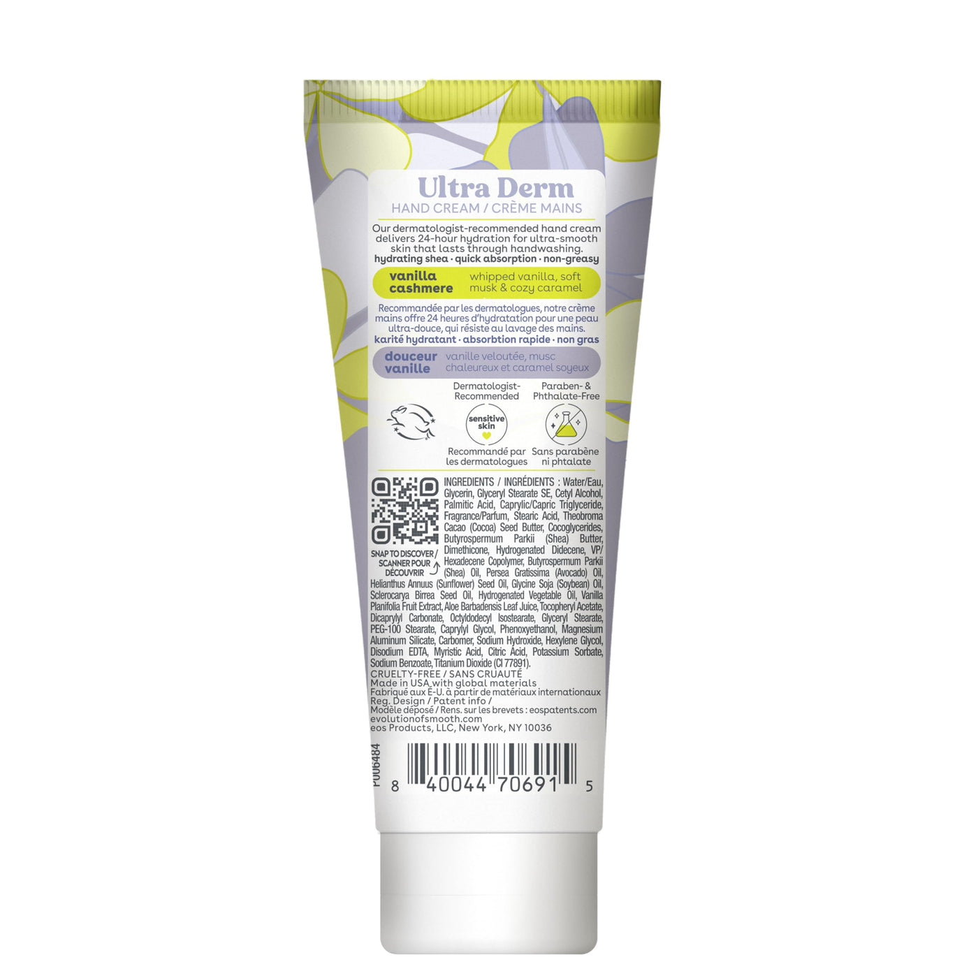 eos Shea Hand Cream – Vanilla Cashmere Lotion for Instant Hydration & Soft Skin (2.5 oz)
