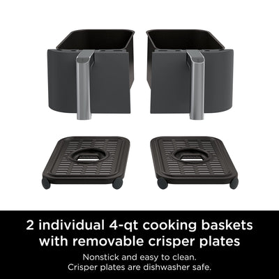 Ninja DualZone 8-Quart 6-in-1 Air Fryer – Smart Two-Basket Cooking