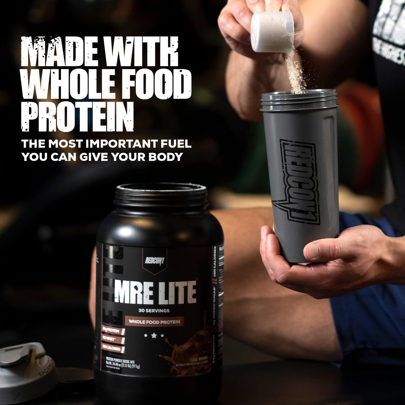 REDCON1 MRE Lite Protein Powder – Banana Nut Bread Meal Replacement, Low Carb & Whey-Free (30 Servings)