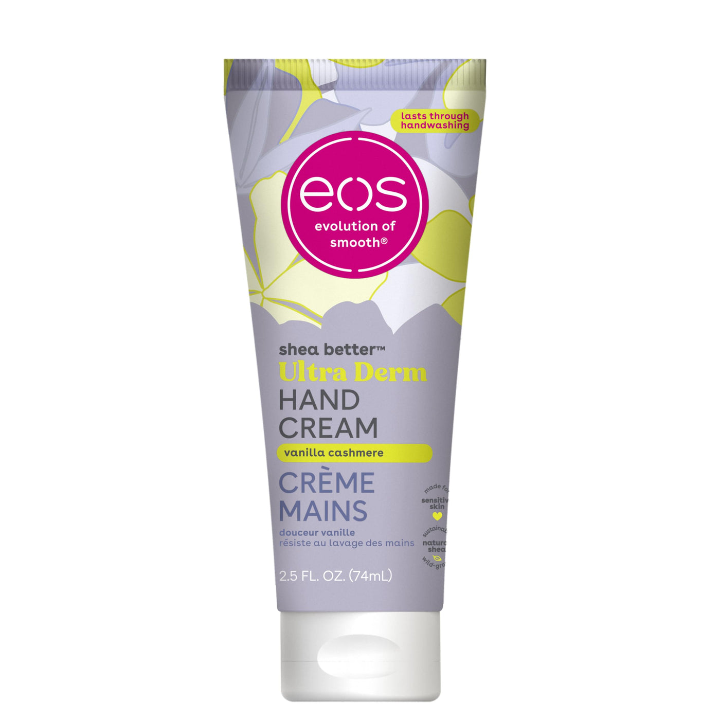 eos Shea Hand Cream – Vanilla Cashmere Lotion for Instant Hydration & Soft Skin (2.5 oz)