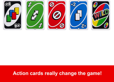UNO Family Card Game – Classic 112-Card Set in Travel Tin by Mattel (Ages 7+)