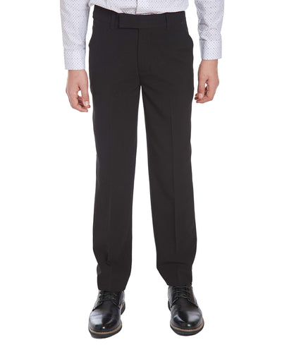 Calvin Klein Boys' Dress Trousers – Black Flat-Front, Straight Leg with Pockets (Size 14)
