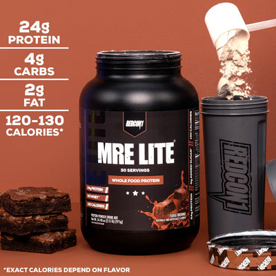 REDCON1 MRE Lite Protein Powder – Banana Nut Bread Meal Replacement, Low Carb & Whey-Free (30 Servings)
