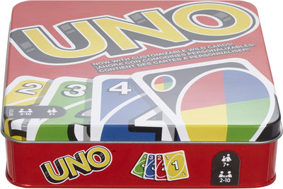 UNO Family Card Game – Classic 112-Card Set in Travel Tin by Mattel (Ages 7+)