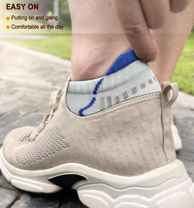 KEMISANT Men’s Running Socks – Cushioned Ankle Compression (6 Pairs, Size 10–12)