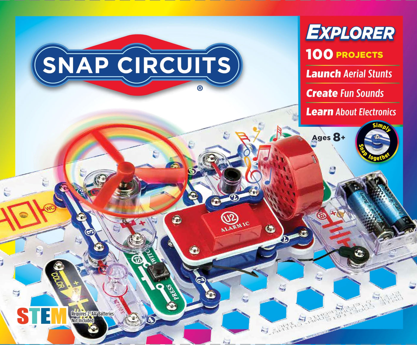 Snap Circuits Jr. SC-100 – STEM Electronics Kit with 100+ Projects for Kids (Ages 8+)